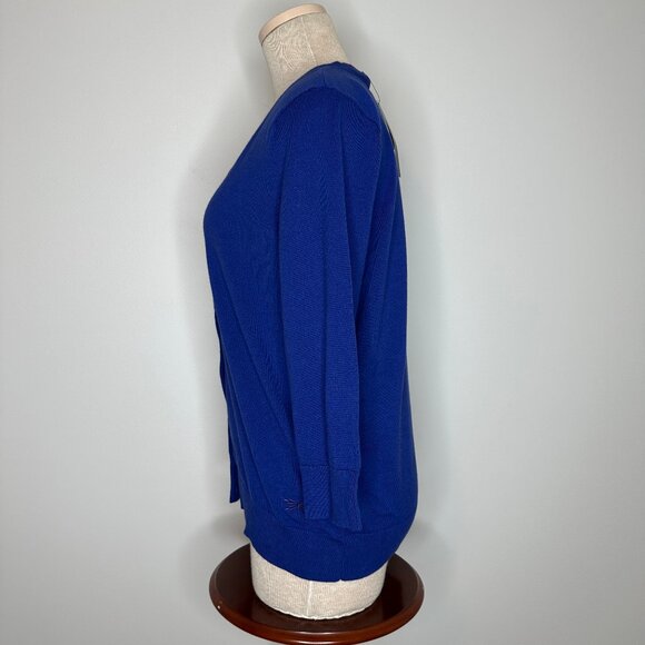Talbots Women's Charming Button Cardigan 3/4 Sleeve Cobalt Blue Size XLP NWT - Picture 4 of 10